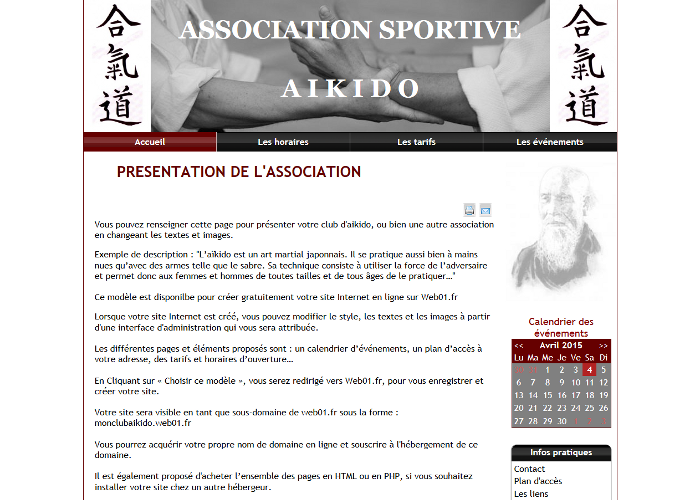 Modèle de site association aikido